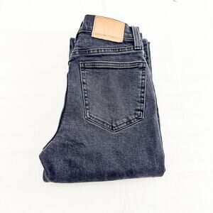 Denim Forum The Arlo Hi-Rise Trouser Straight Charcoal Denim Jeans Size 23